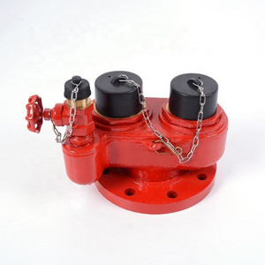 BaiChuan DN100 flange outlet fire hydrant 2 way breeching water inlet valve