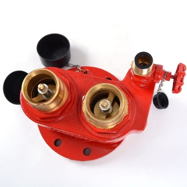 BaiChuan DN100 flange outlet fire hydrant 2 way breeching water inlet valve