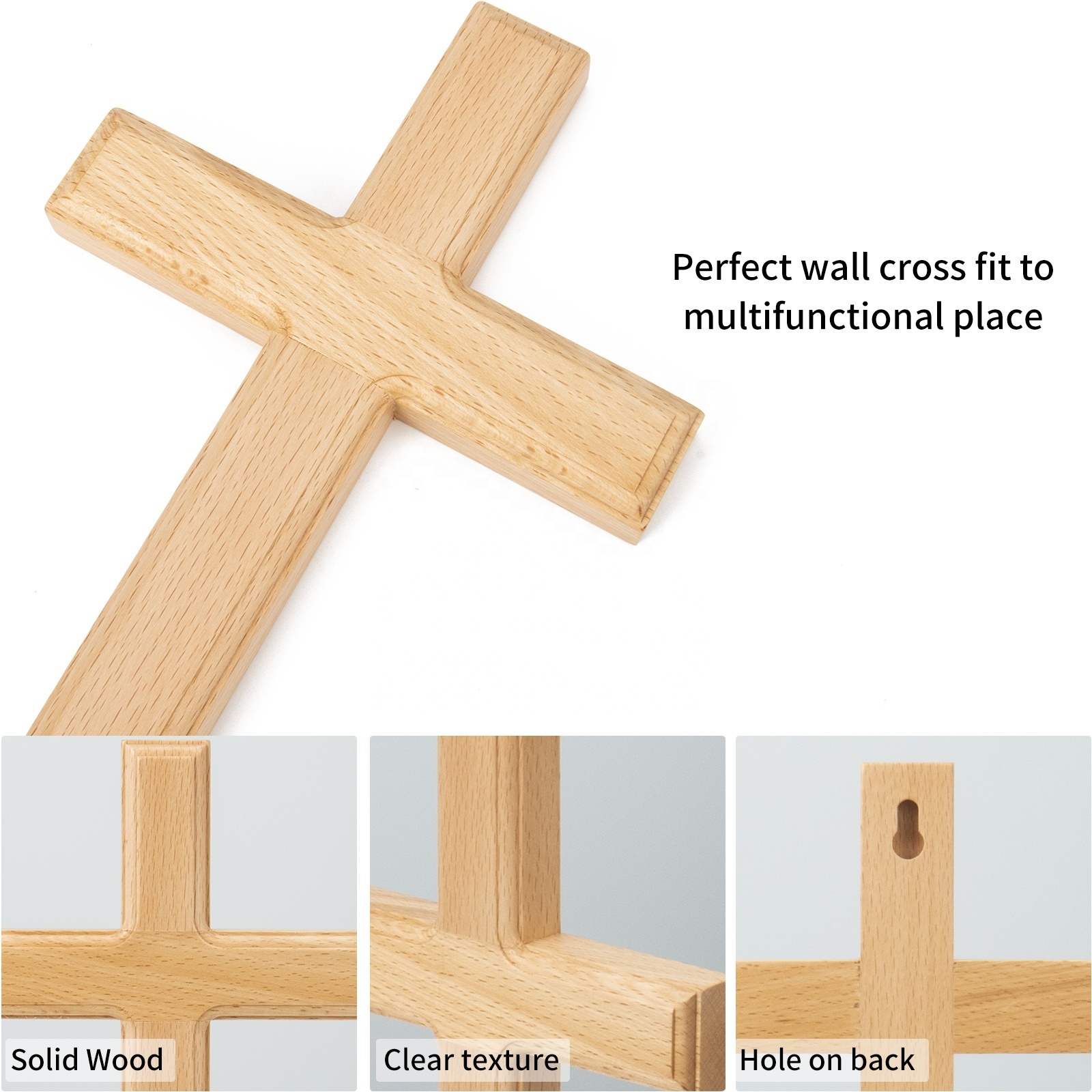 Wholesale Wood Wall Hanging Sign Plaque Wooden Cross  Christian Hanging Wooden Wall Cross for wall