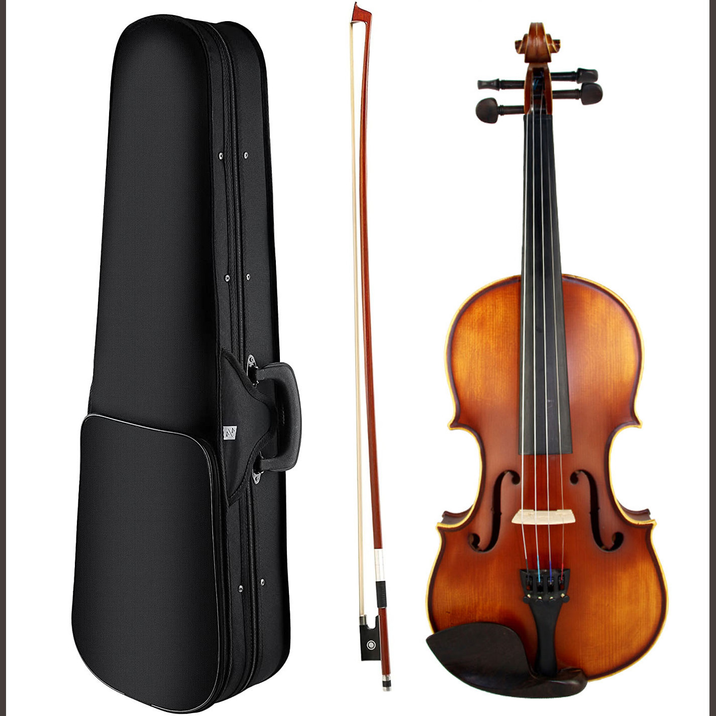 Violin 4/4 Full Size Set for Adults Beginners Students Kids,with Hard Case with Hygrometer,Violin Bow,string