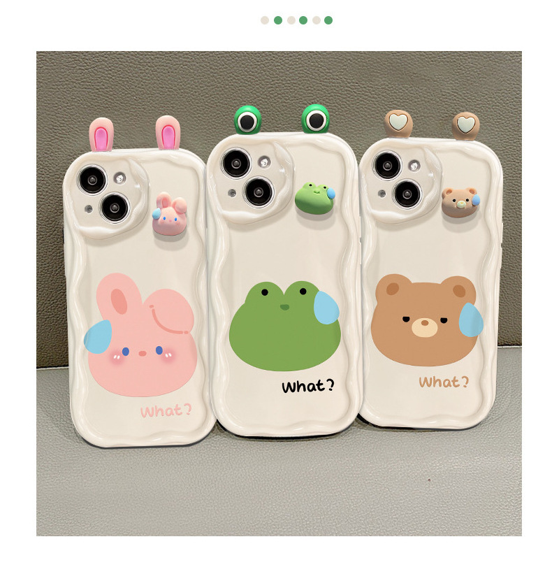 Lovely Frog Rabbit Bear Ear Design Silicone Mobile Phone  Case For Redmi A2 A1 Plus Note12 Xiaomi 13 11lite POCO X3 F3 C50 cover