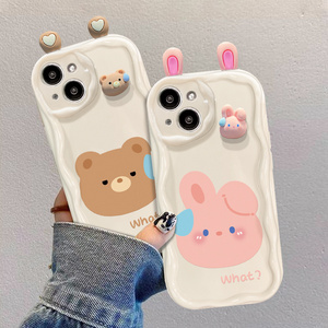 Lovely Frog Rabbit Bear Ear Design Silicone Mobile Phone  Case For Redmi A2 A1 Plus Note12 Xiaomi 13 11lite POCO X3 F3 C50 cover