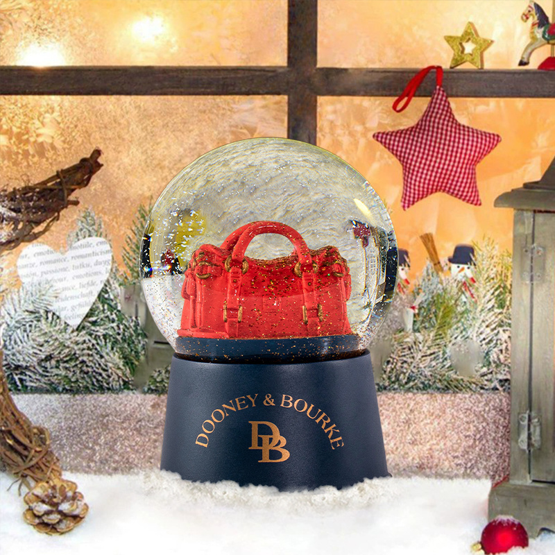 Promotional Gifts Polyresin Custom Glass Snowball Ornaments Crafts Handmade snowglobes