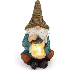 Garden Gnome Statue Resin Elf Outdoor Balcony Garden Style Ornaments Bonsai Miniature Statue Decoration