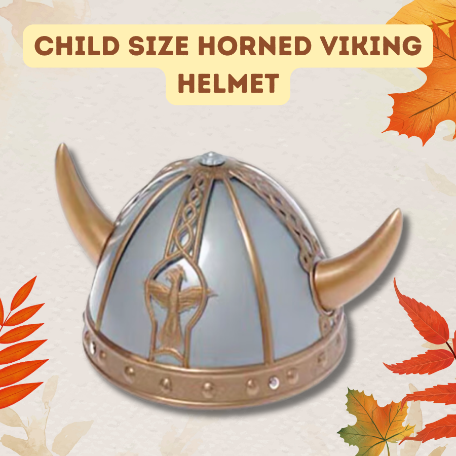 Toy Child Size Horned Viking Helmet | Halloween Party Plastic Viking Horned Helmets for kids | Toy Helmet