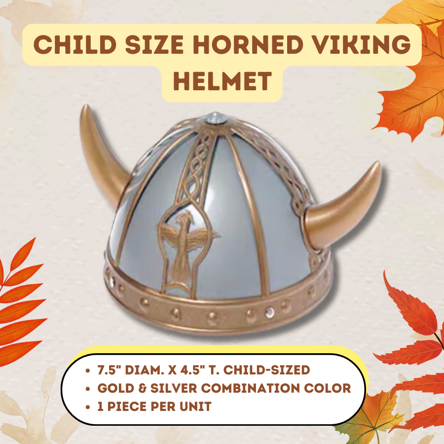 Toy Child Size Horned Viking Helmet | Halloween Party Plastic Viking Horned Helmets for kids | Toy Helmet