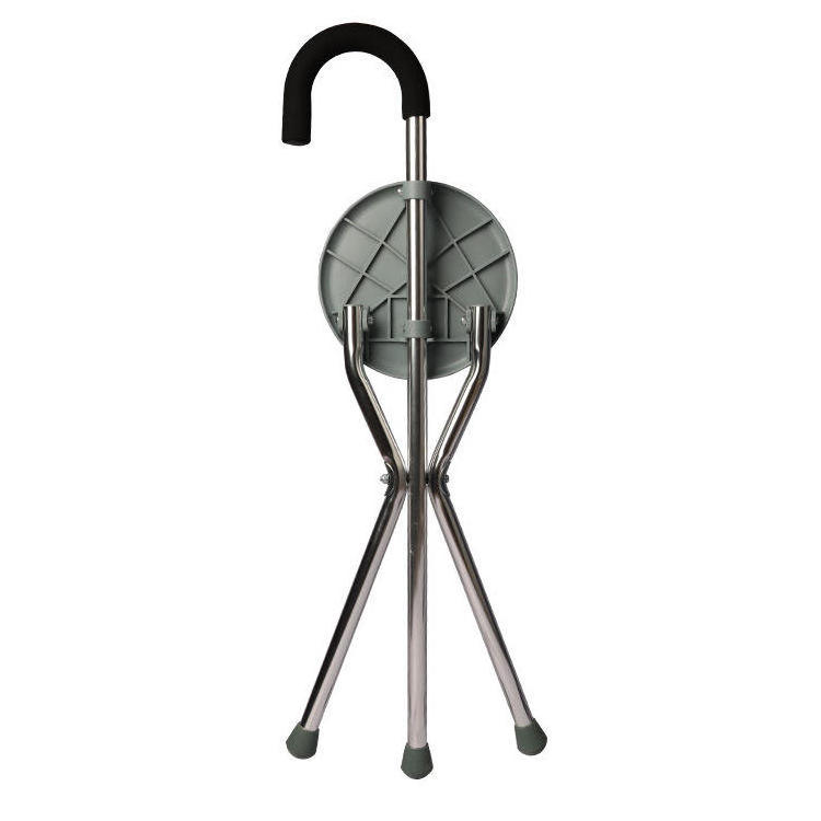 Factory Price Folding Walking Stick Chair Walker Aluminum Alloy Crutch Stainless Steel Walking Stick with Chair