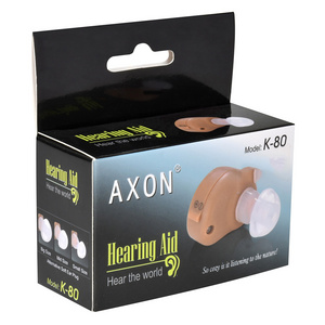 Advanced Technology Lightweight CIC Type Axon K-80 Hearing Aid Pocket Model for disabled Use