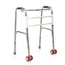 Wholesale Lightweight Two Wheels Walking Aids Stainless Steel Walker for Adults Folding Walking Aids for Disabled