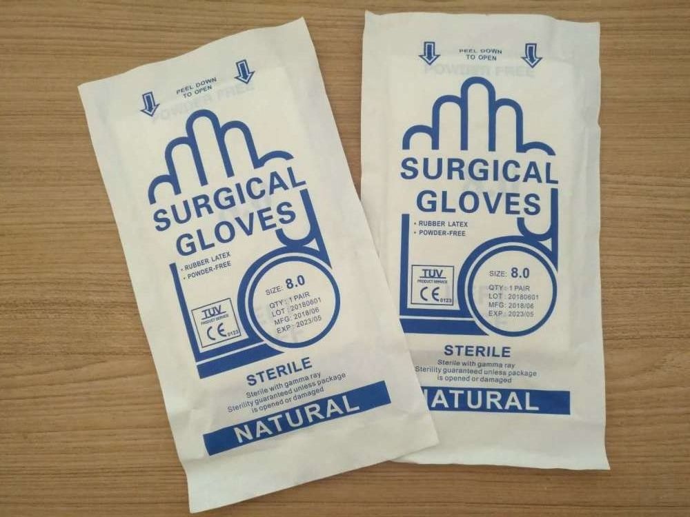 Latex Medical Glove  Powder Free or Powdered Surgical Gloves Sterile Disposable Gloves single package