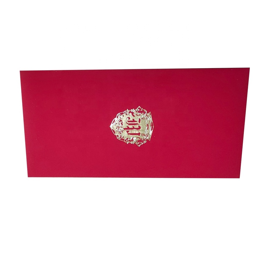 Custom Made Red Paper Envelopes Gift Card Paper Envelopes Red Packet With Logo Printing