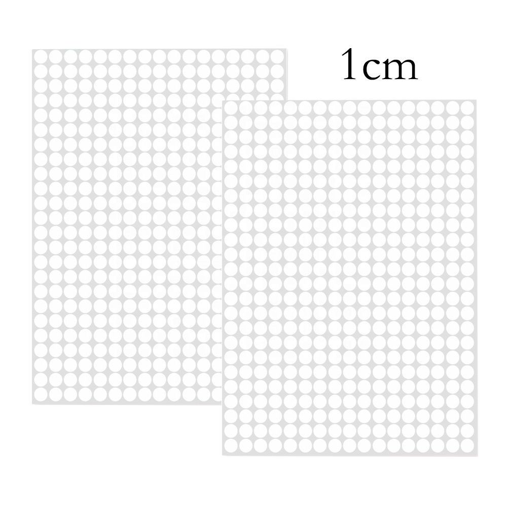 Custom 1cm Round Colored Coated Paper Sticker On Sheet Dot Stickers