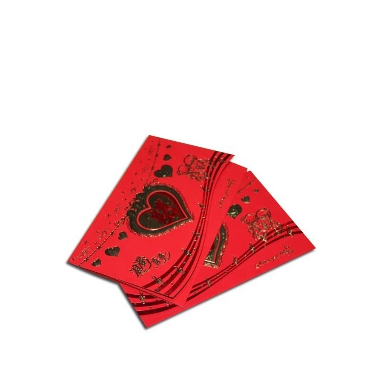 Custom Made Red Paper Envelopes Gift Card Paper Envelopes Red Packet With Logo Printing