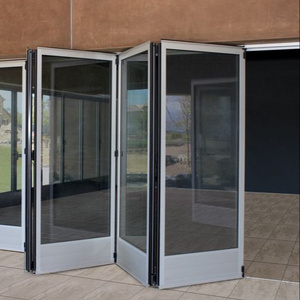 Commercial Residential Exterior Thermal Break Accordion Screen Sliding Soundproof Interior Folding Door Garage