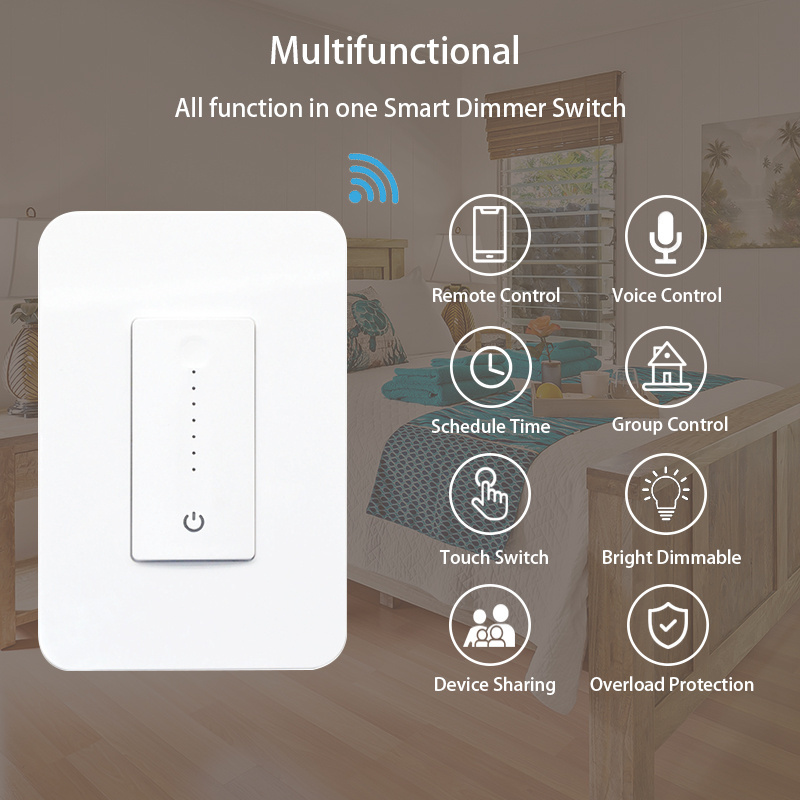 3 Way wall alexa us standard dimmable tuya wifi light smart home touch electric control switches