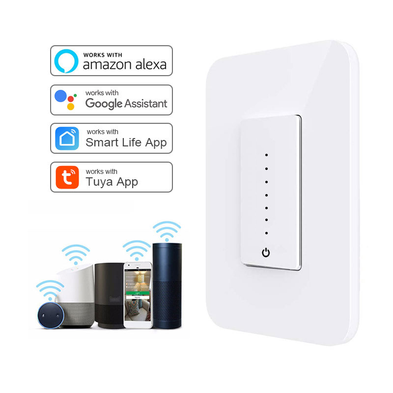 US UK standard alexa google home wifi 110v led wall light smart dimmer switch usa