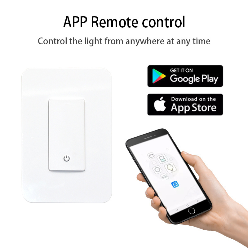 3 Way 10a US Standard Wireless Alexa Google IOT Led Mini Electric 1 Gang Light Tuya Smart Life Wifi Switch