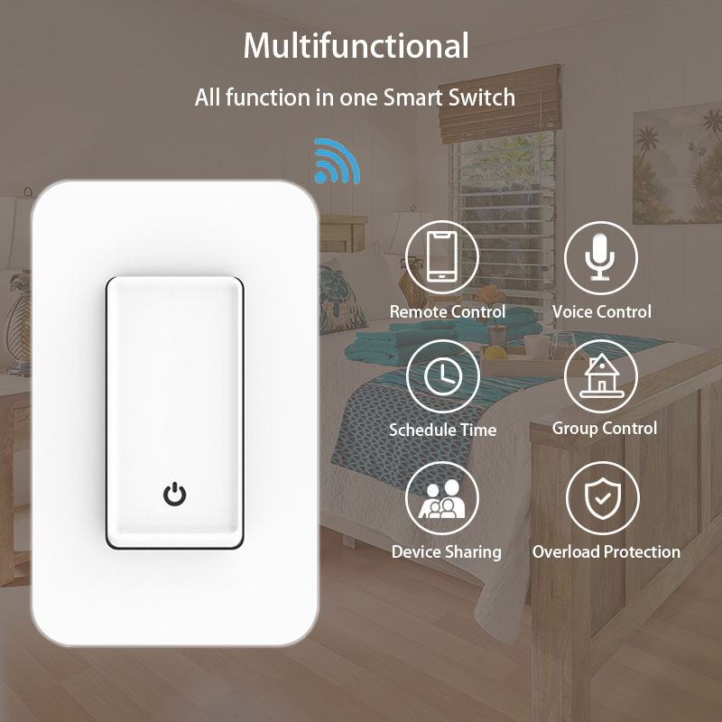 US standard 120v light wifi smart life multifunctional energy home timer tuya control power wall switch