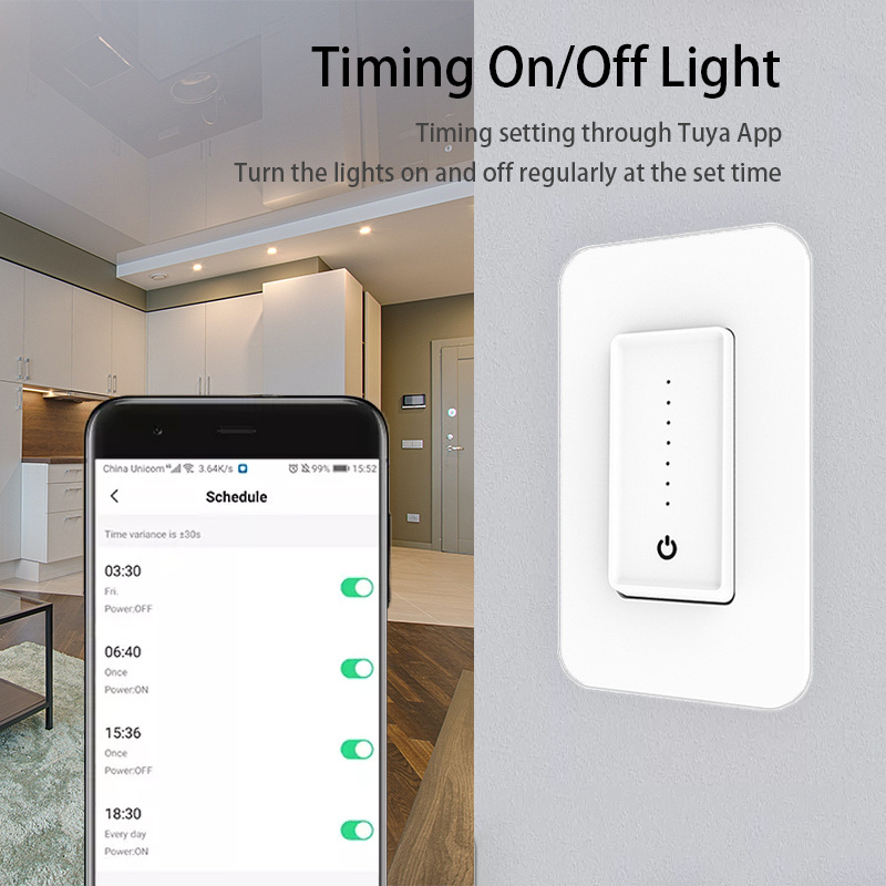 US UK standard alexa google led light tuya dimmer smart home wifi zigbee wall touch switch