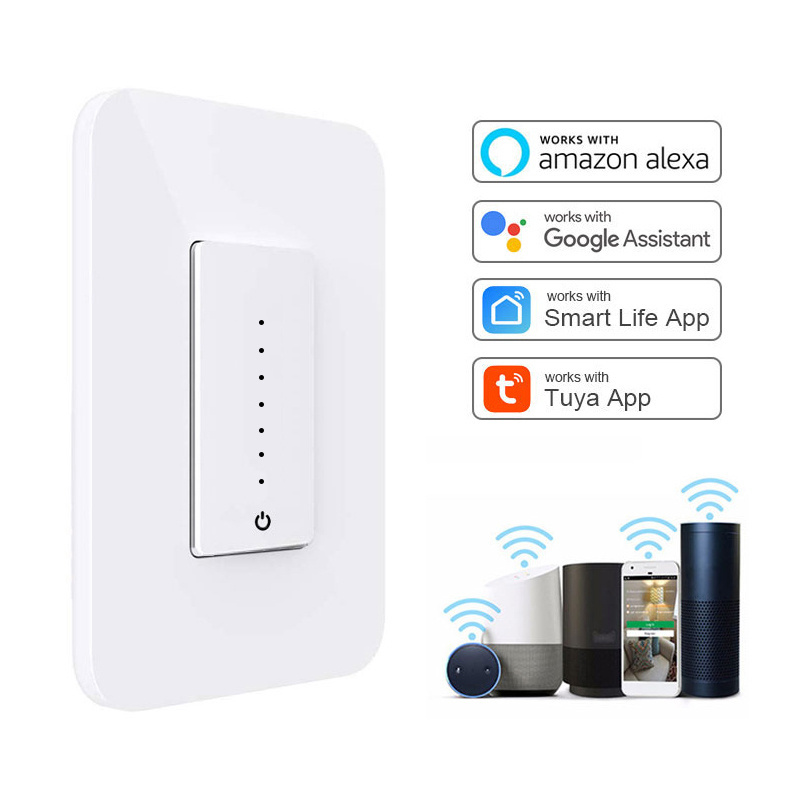 3 Way wall alexa us standard dimmable tuya wifi light smart home touch electric control switches