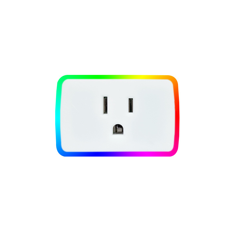 RGB Led Light US WiFi Mini Smart Plug Socket Work with Alexa and Google Home and TUYA APP Controls