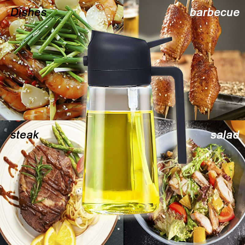 high quality 470ml kitchen glass spray bottle BBQ Air Fryer Salad Steak Kitchen olive oil sprayer bottle for cooking