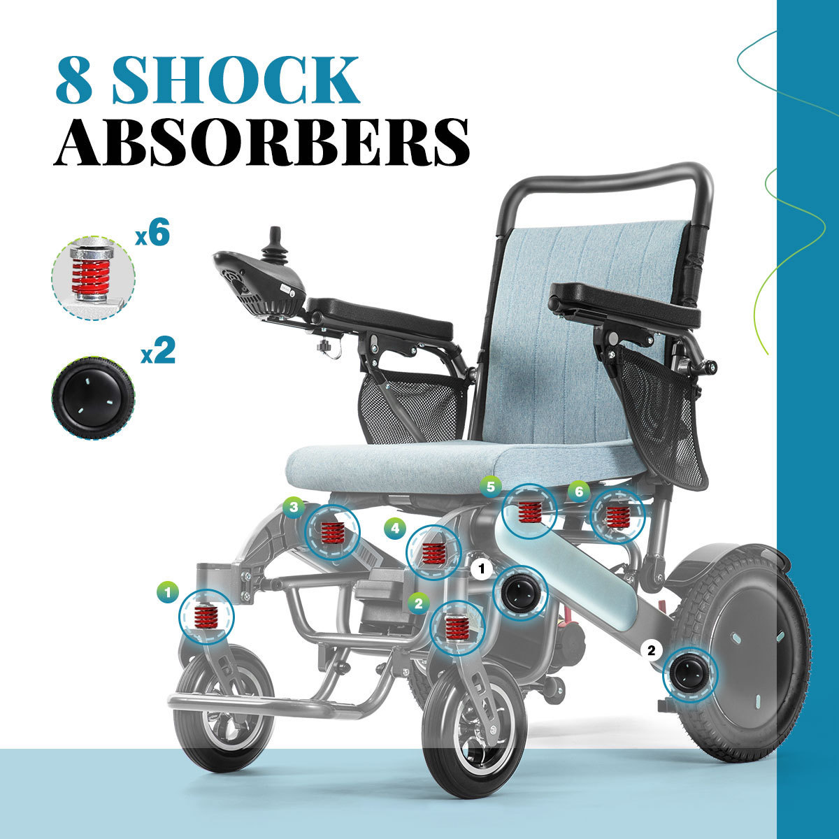 2024 New Outdoor Luxury Off Road Aluminum Alloy Wheel Chair Portable Beach Folding Electric Wheelchair For Adults