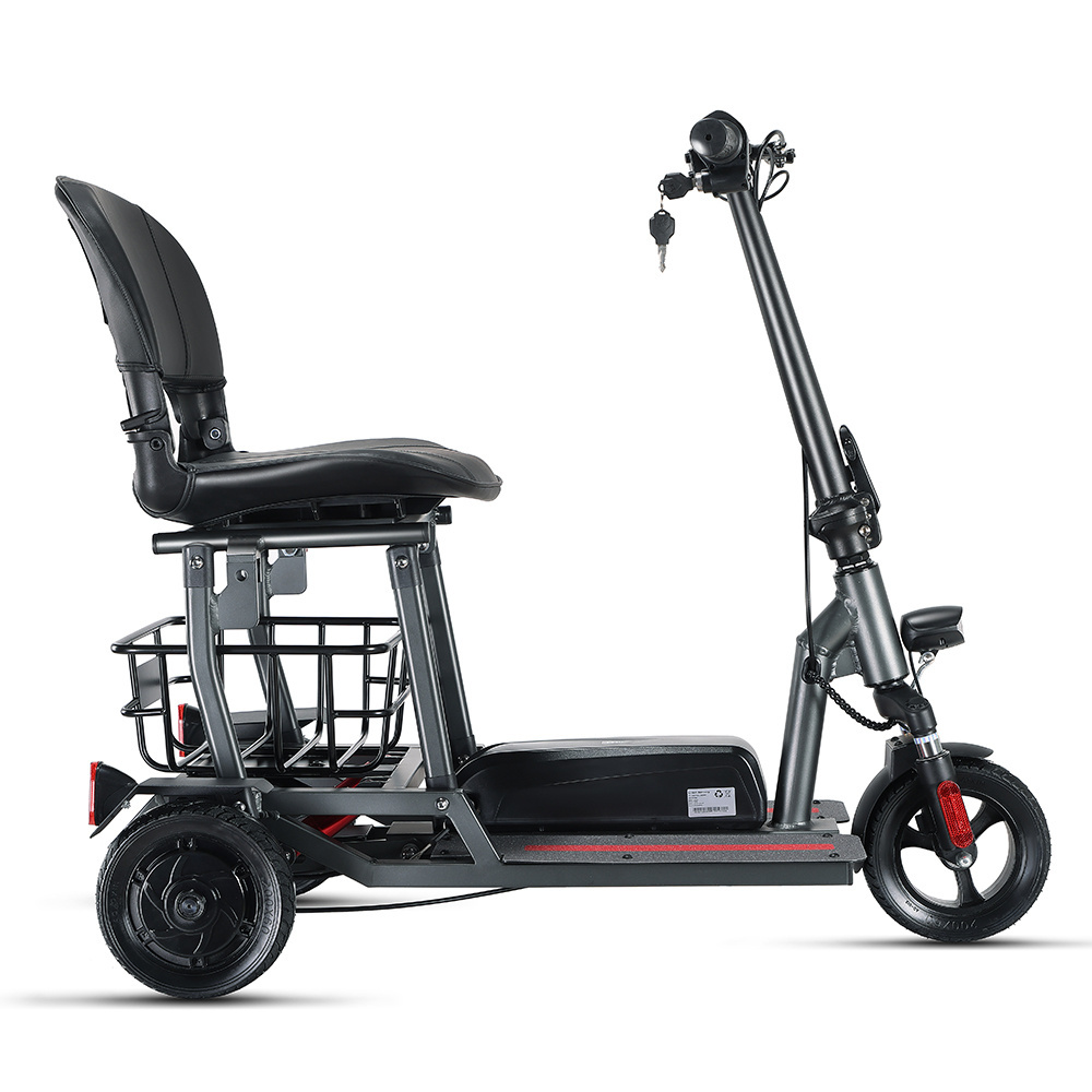 High-end Super Lightweight 3 Wheel Mobility Scooter Travel Fully Enclosed Folding Mobility Scooter