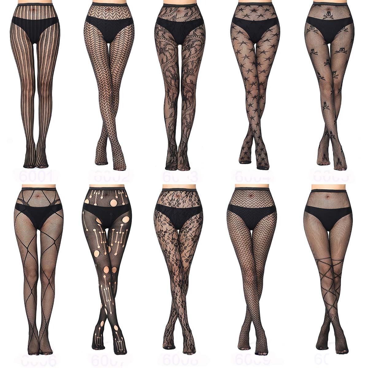 Women's Sexy Tights Black Socks Lace Leggings Floral Sheer Patterned Pantyhose Fishnet Stockings For Women