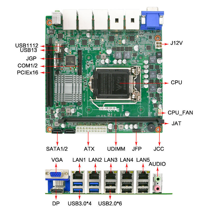 Factory price Eitx-7580 H110 motherboard gaming for socket 1151 CPU ddr4 ram desktop computer intel H110 mini-itx main board