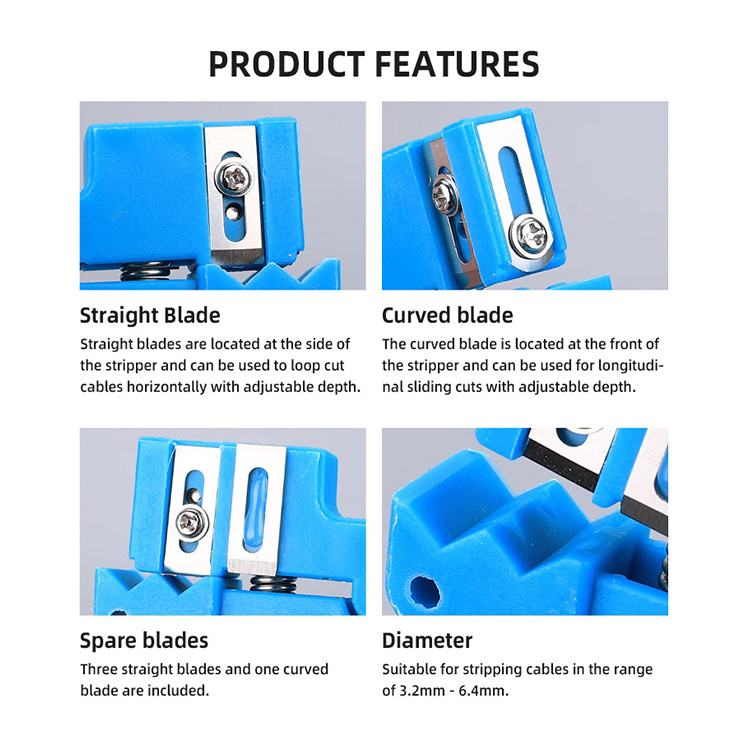 Hot-Sale Fiber Optic Cable Cutter Coax 45-163/45-162 Cable Stripper for indoor bundle cable sheath