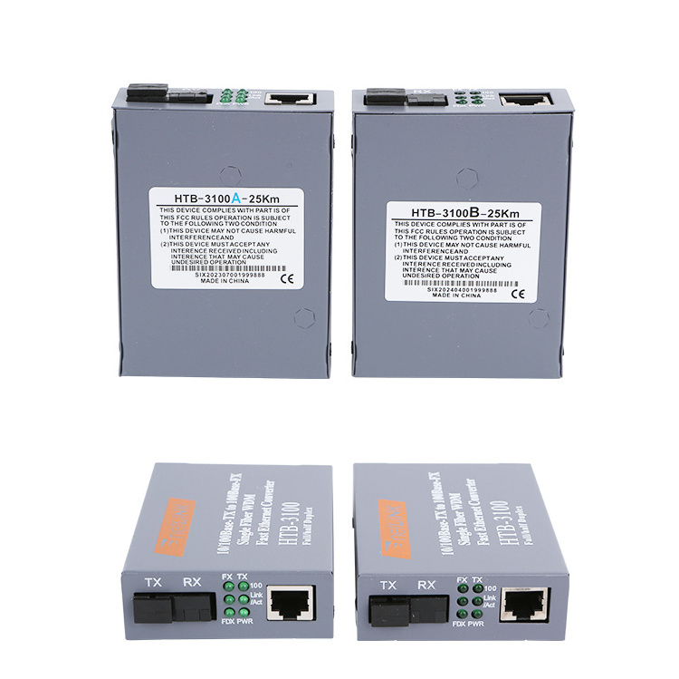 10/100M Fiber Media Converter HTB-3100 Netlink 25km A/B Converter Fiber Optic Media Converter HTB-3100