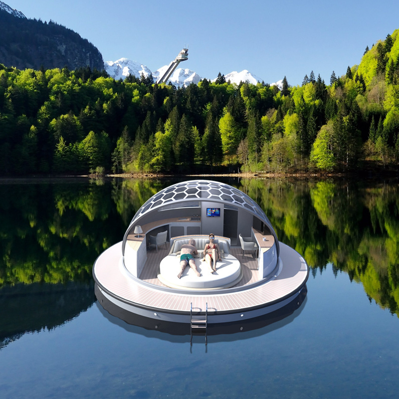 Modern house boat luxury floating Outdoor leisure floating tent house