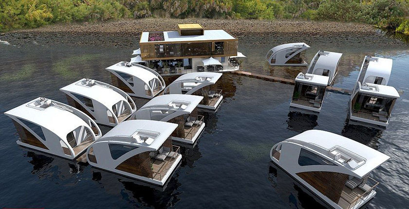 Quality Houseboat Floating Homes 3D Print House Tiny House Pontoon Boathouse Floating Villa Catamaran House Boat Floating Hotel