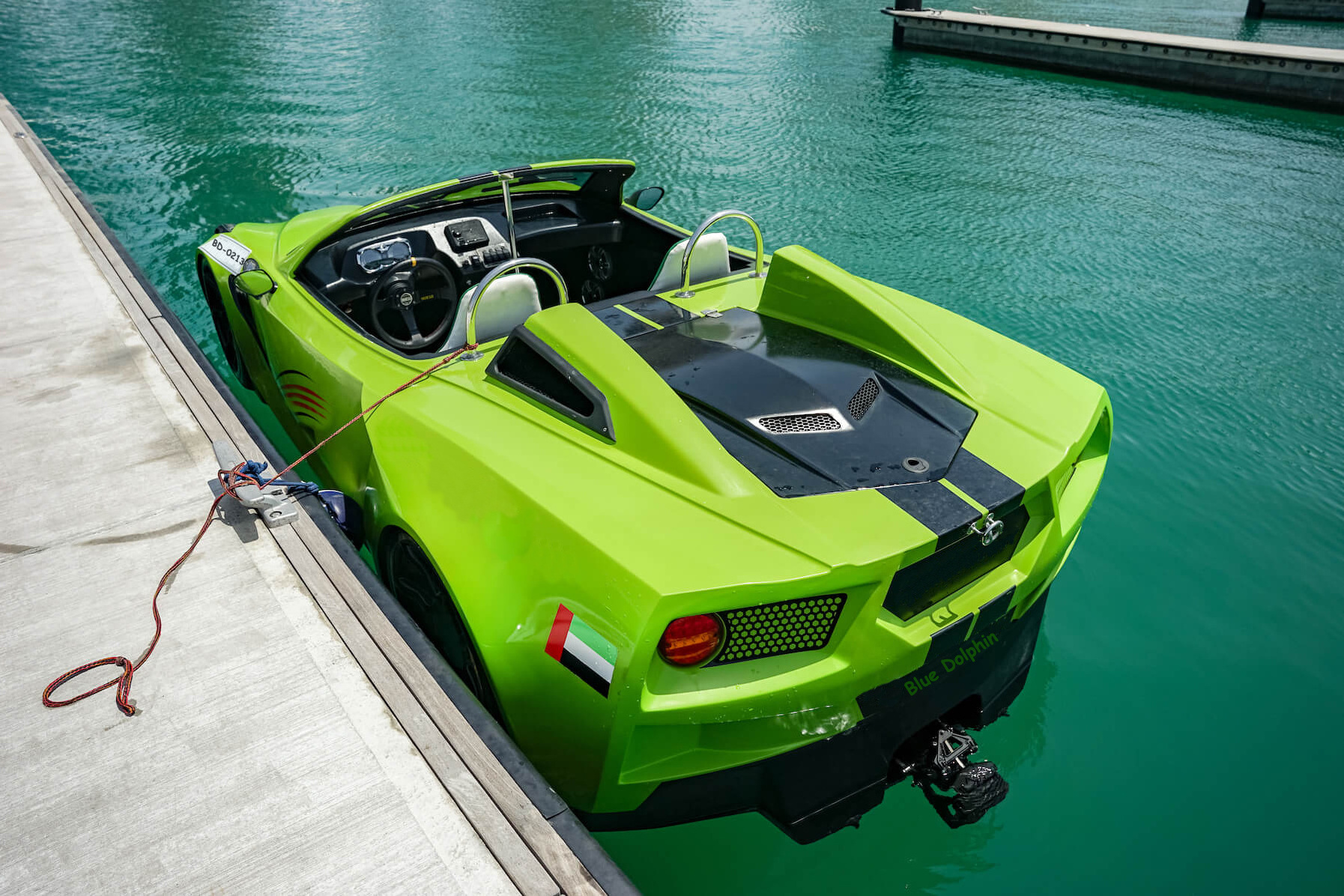 Pleasure boat Floating car driving on water jet ski car boats