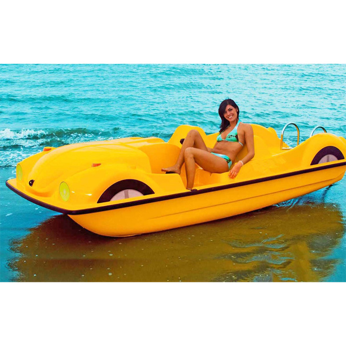 Yellow Polyethylene Yacht Style Electric Pedal Boat pedal powered boats