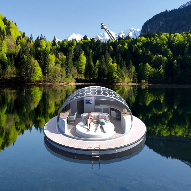 Modern house boat luxury floating Outdoor leisure floating tent house