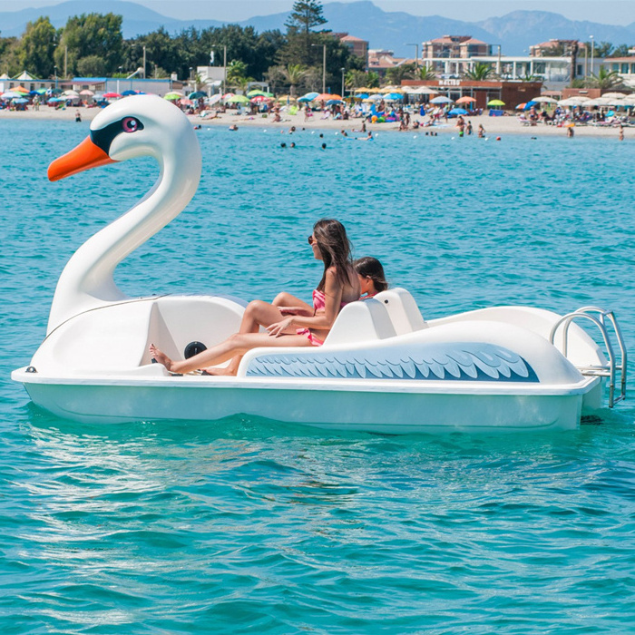 Fiberglass Cute Swan In Water Bike Pedal Boats Kids Aqua Kids Boats For Water Park