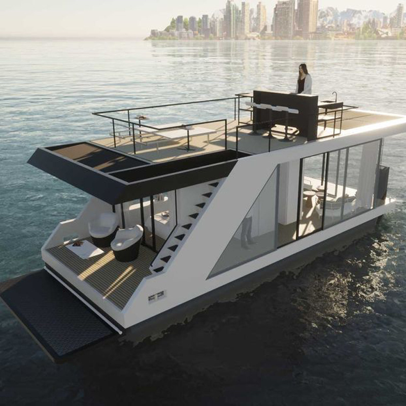 Luxury Houseboat Made In China Oem Floating Cabin Pontoon House Boat For Sale