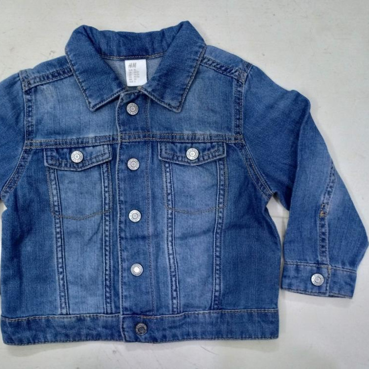 Premium Quality Original Branded Labels Boy's Kids Cotton Long Sleeve Trendy Denim Jeans Coat Jacket  Bangladeshi Stock Lot