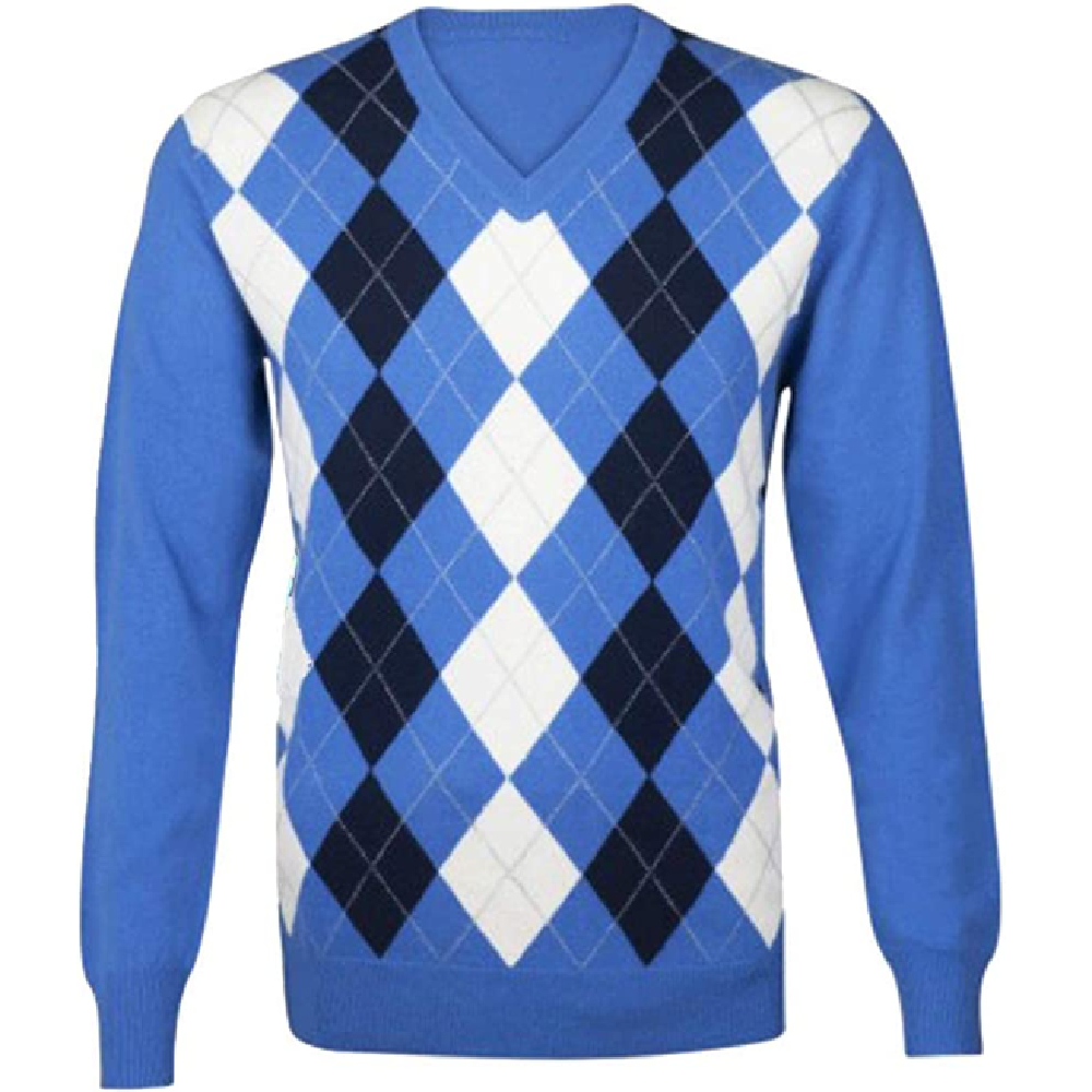 Men's Sweater Popular Fashion Good Quality Comfortable Argyle Pullover Sweater Full Sleeve Custom Logo Crew Neck Men's Sweater