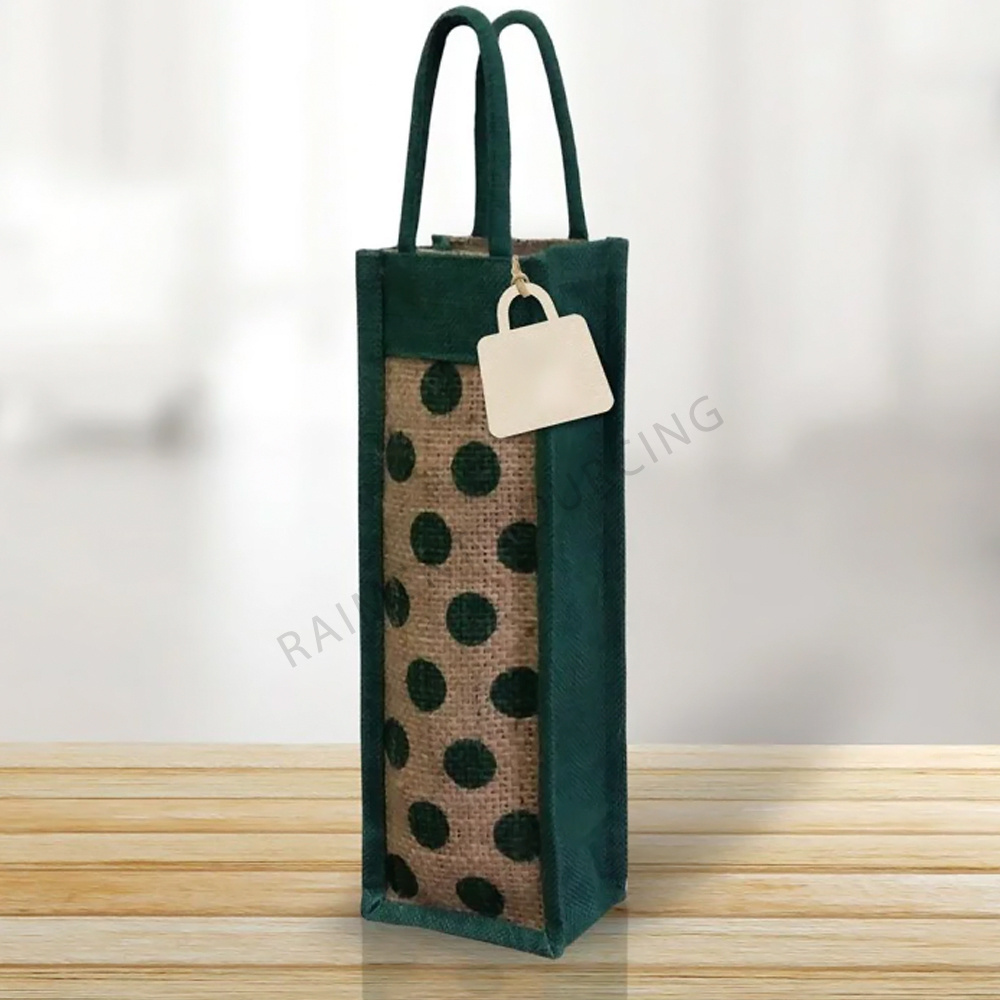 Golden Eco-friendly Bangladeshi Jute Bottle Bag Sustainable Style with Customizable Logo & Colors Elevate Brand's Image Today