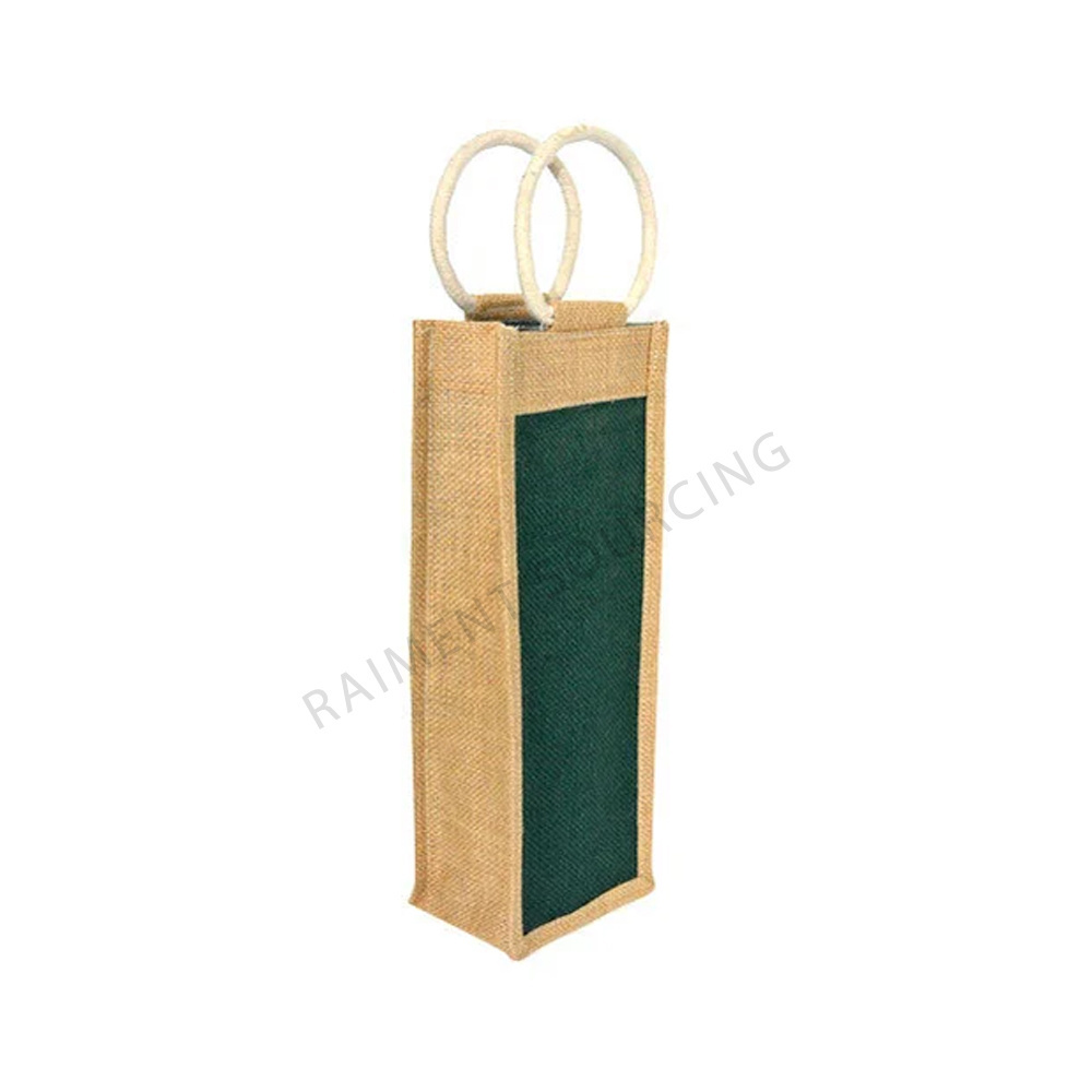 Golden Eco-friendly Bangladeshi Jute Bottle Bag Sustainable Style with Customizable Logo & Colors Elevate Brand's Image Today