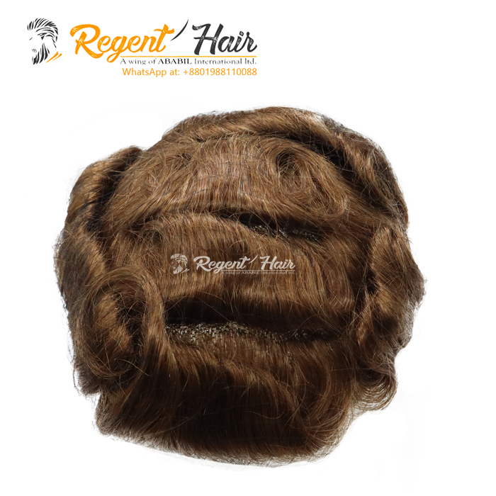 Wholesale Price Toupee Indian Remy Hair Thin Skin Men Toupee Human Hair System French Lace Toupee Export From Bangladesh