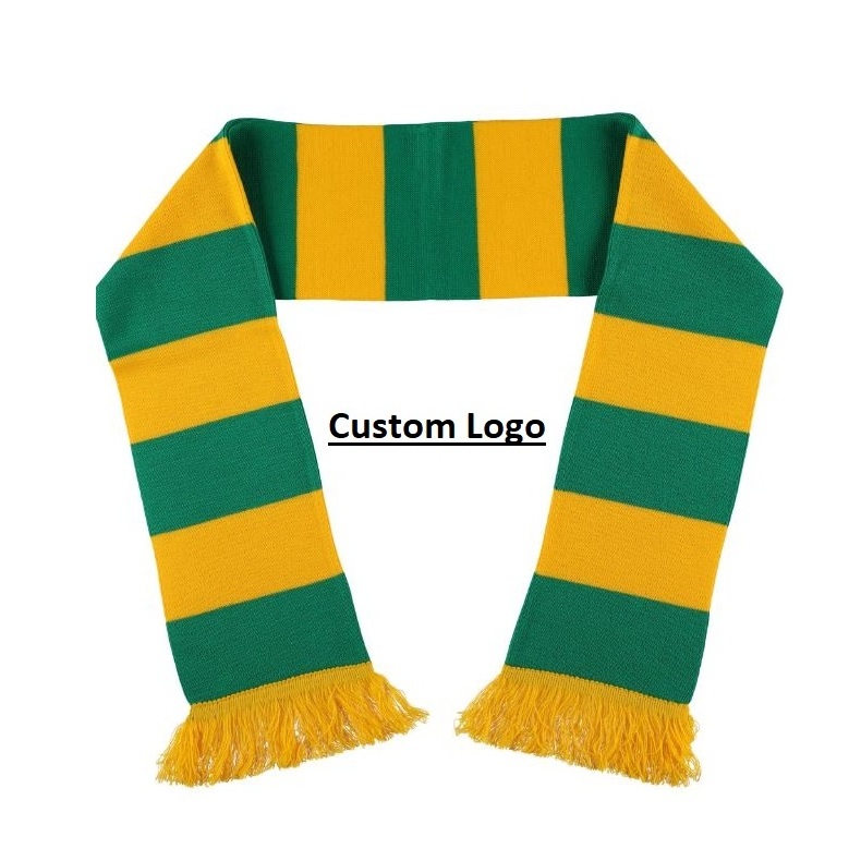 Premium Quality Custom Made Scarf Football Scarf Knitted for Football Clubs Adult Jacquard Long Plain Dyed Custom Size From BD