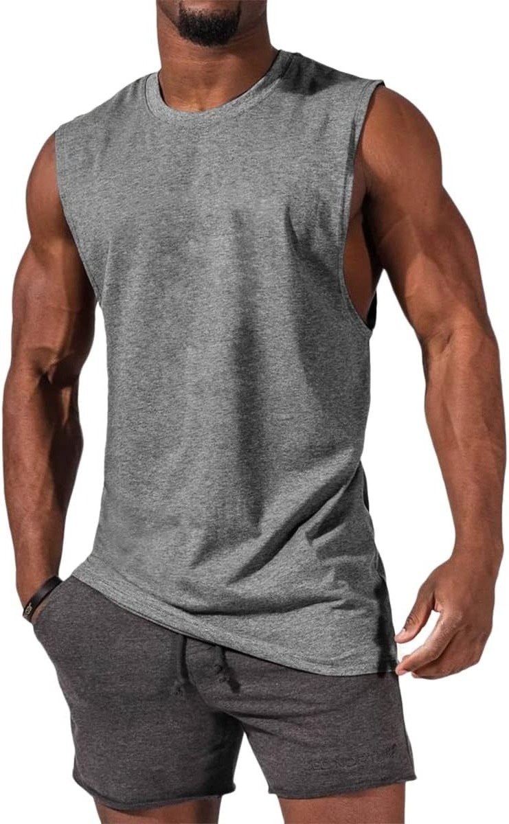 Custom Logo Running Workout Athletic Casual O-Neck Men's Tank Tops High Quality Fitness Gym Quick Dry Bamboo Fiber Undershirt