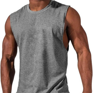 Custom Logo Running Workout Athletic Casual O-Neck Men's Tank Tops High Quality Fitness Gym Quick Dry Bamboo Fiber Undershirt