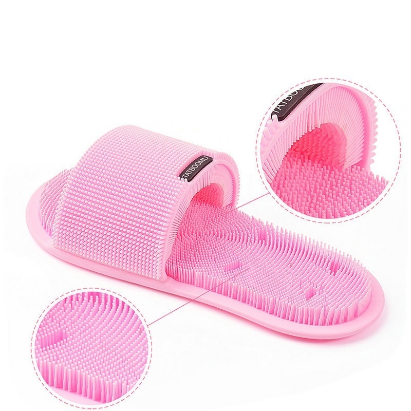 Exfoliate Dead Skin New Soft Silicone Foot Massage Shower Slipper Shower Foot Scrubber Health Care Bathroom Products