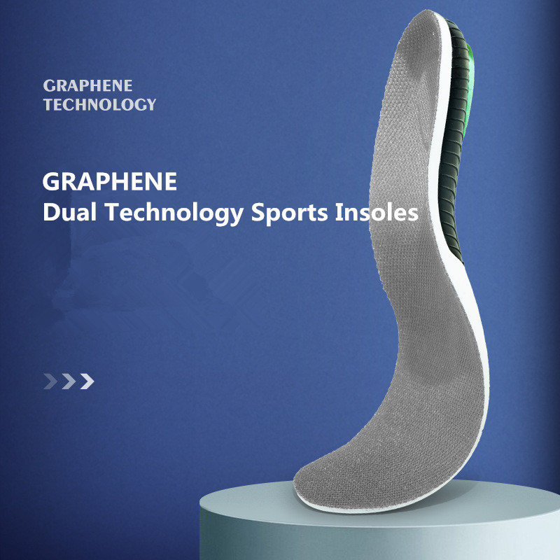 Men's and women's all-season new graphene shock absorption cushioning sports insoles