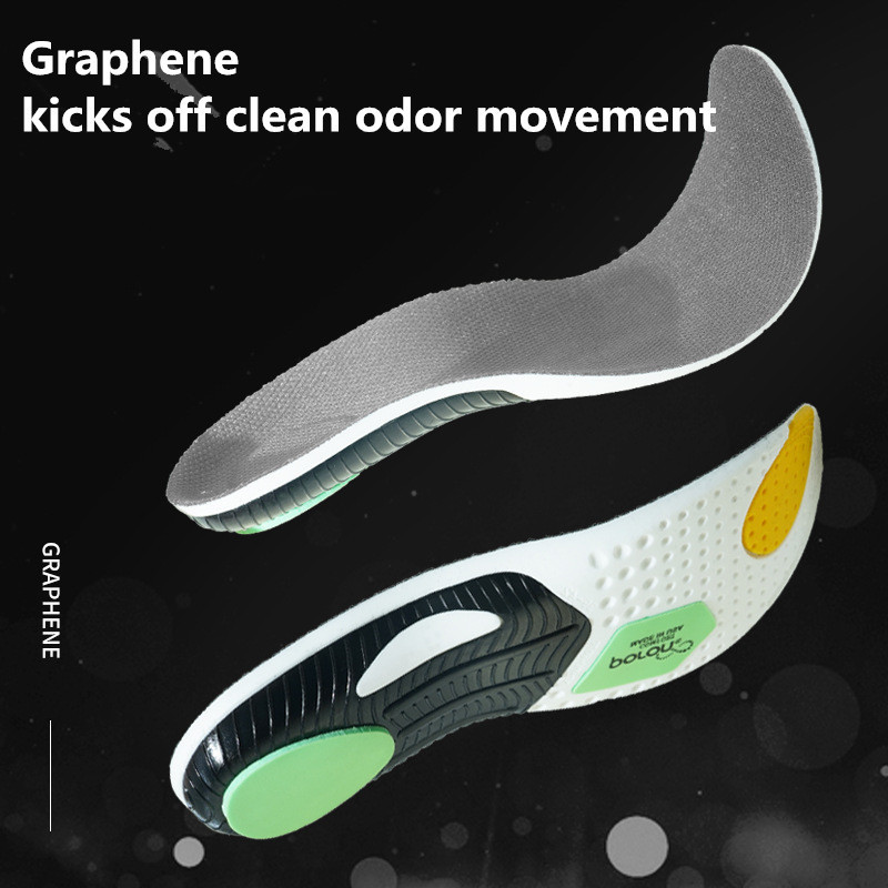 Men's and women's all-season new graphene shock absorption cushioning sports insoles